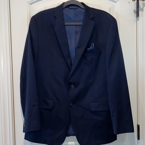 Michael Kors Classic preppy navy suit jacket sports coat size 42 Long - Picture 13 of 15
